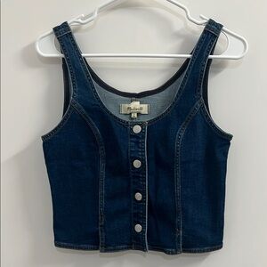 Madewell Dark Blue Denim Corset Top